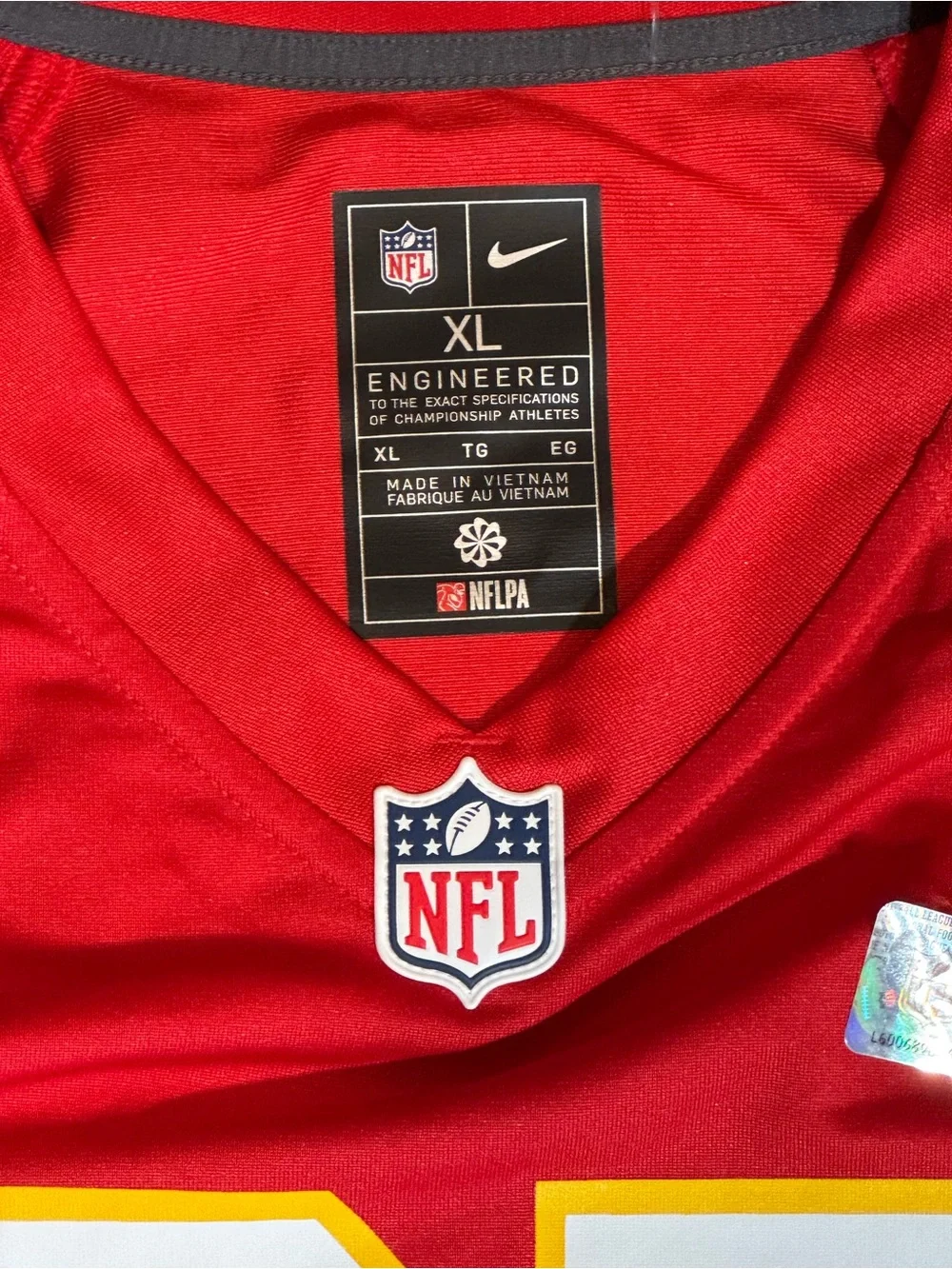 Nike Men’s Kansas City Chiefs Red #87 Football Jersey with Yellow/White Accents